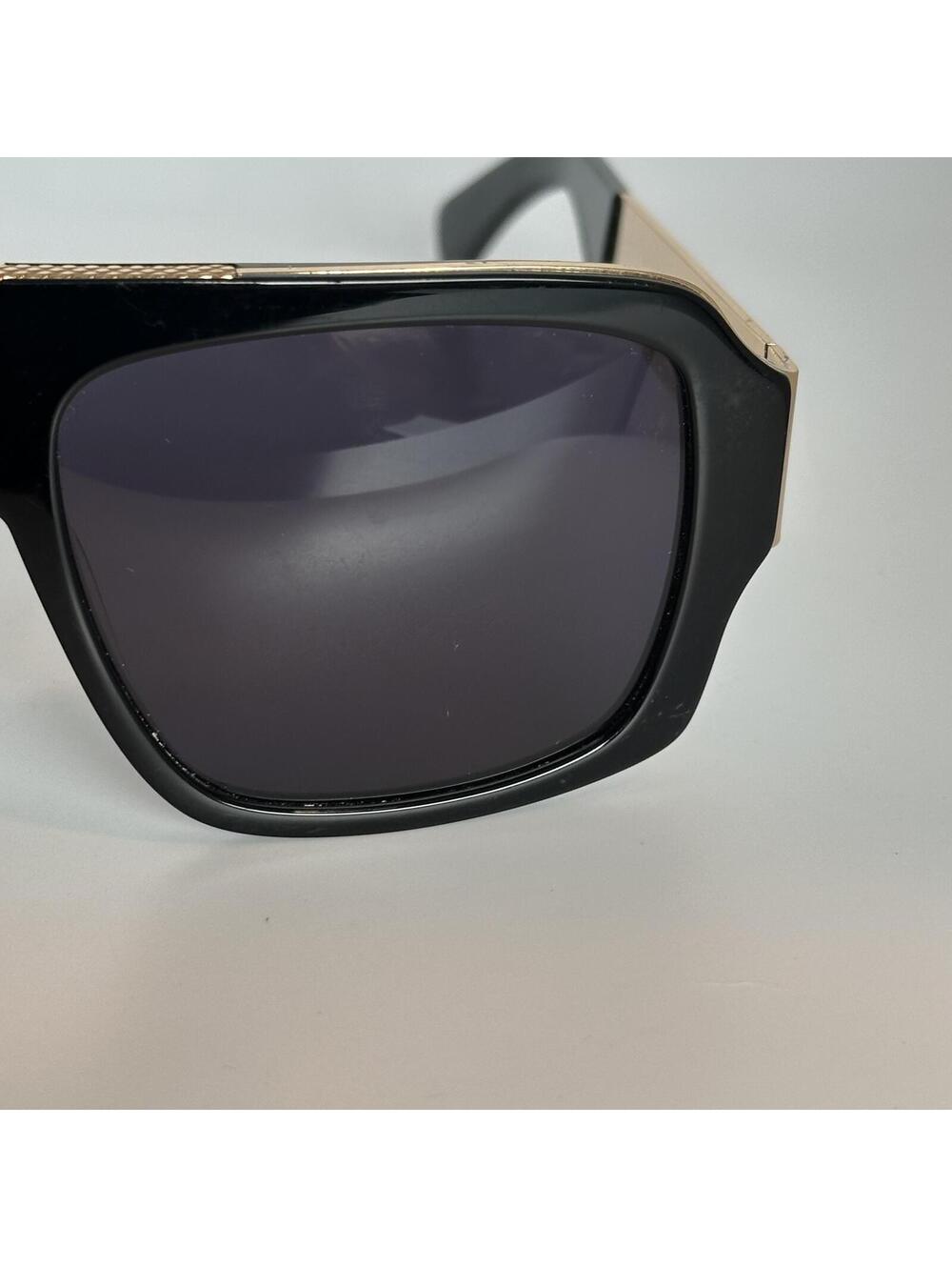 9Five Black and Gold Rectangular Sunglasses - Picture 8 of 9